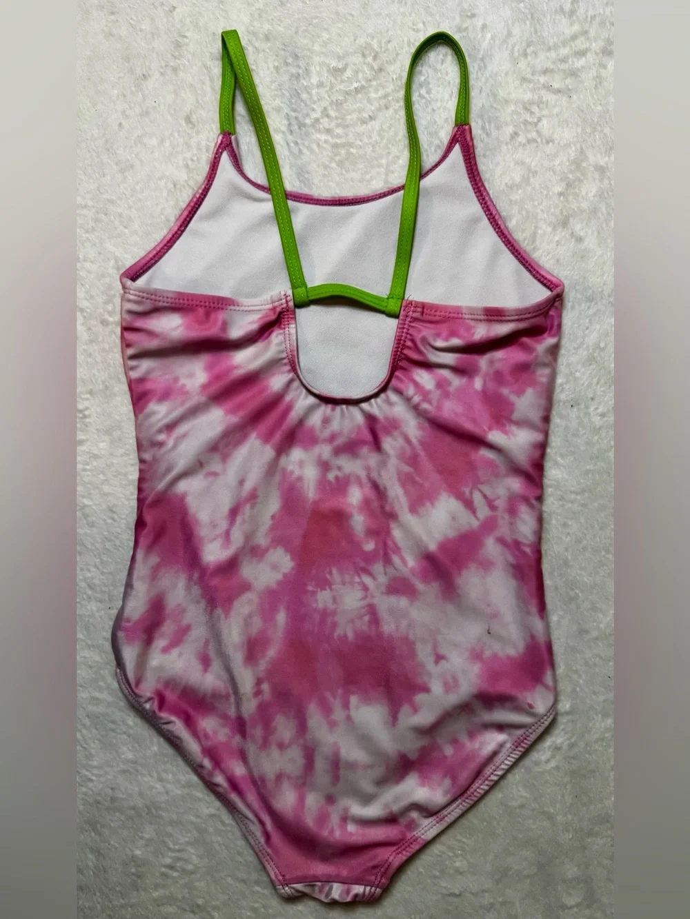 Disney Star Wars Grogu Girls Pink Tie-Dye One Piece Swimsuit size 7/8